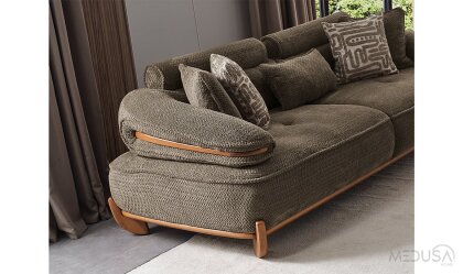 Medusa Home Mobilya - Olivo Antrasit Üçlü Koltuk