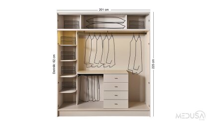 Medusa Home Mobilya - Oltu Akordiyon Gardırop