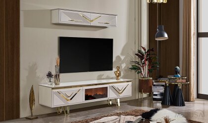 Medusa Home Mobilya - Olympos Luxury Şömineli Tv Ünitesi