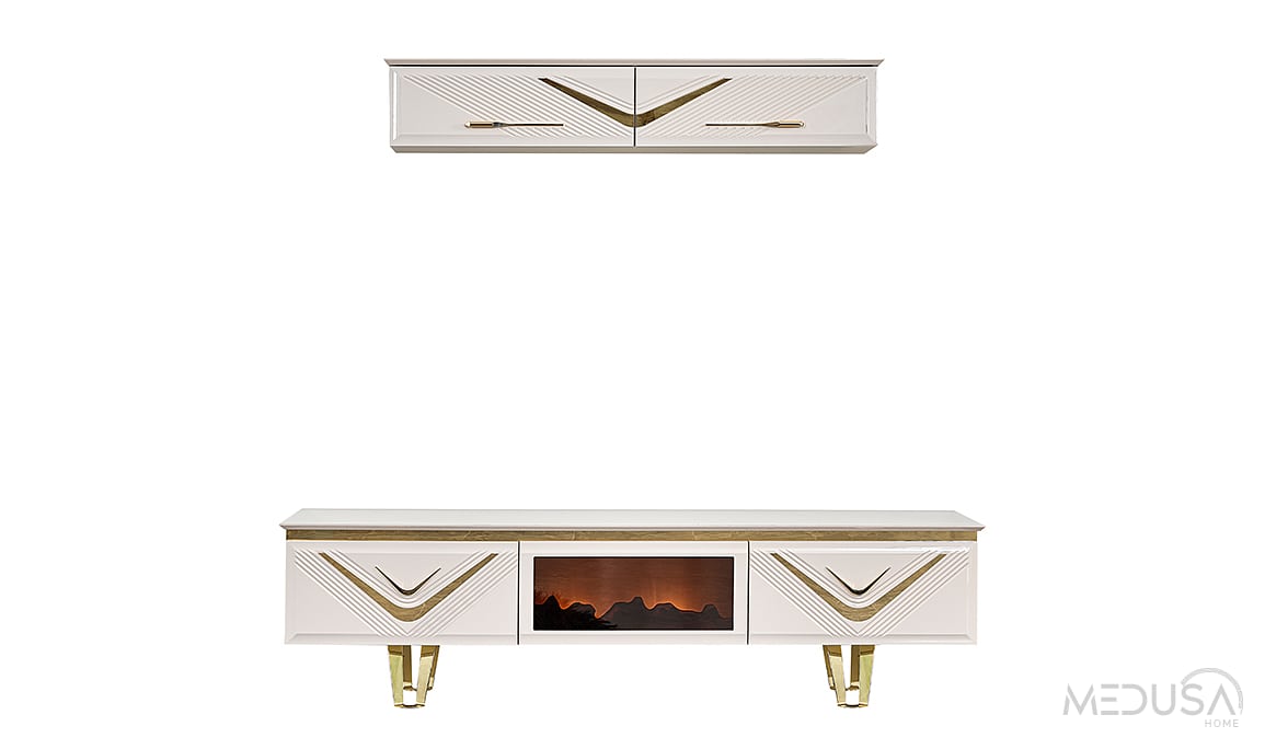 Medusa Home Mobilya - Olympos Luxury Şömineli Tv Ünitesi