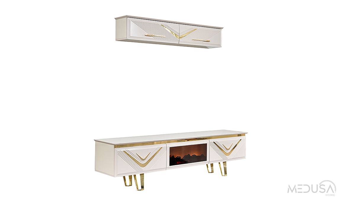 Medusa Home Mobilya - Olympos Luxury Şömineli Tv Ünitesi