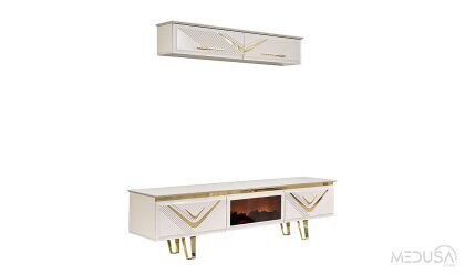 Medusa Home Mobilya - Olympos Luxury Şömineli Tv Ünitesi
