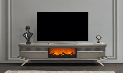 Medusa Home Mobilya - Oriente Antrasit Şömineli Tv Sehpası - Şömineli Tv Ünitesi Medusa Home Mobilya - Oriente Antrasit Şömineli Tv Sehpası - Şömineli Tv Ünitesi