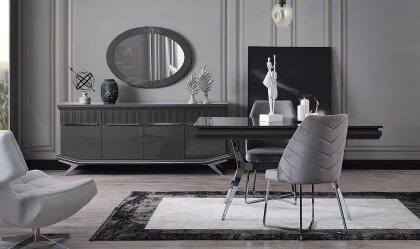 Medusa Home Mobilya - Oriente Antrasit Yemek Odası