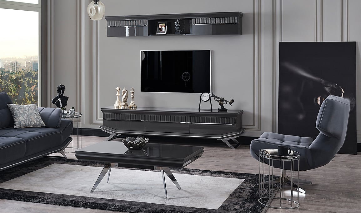 Medusa Home Mobilya - Oriente Antrasit Yemek Odası