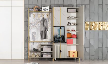 Medusa Home Mobilya - Orkide Gold Portmanto