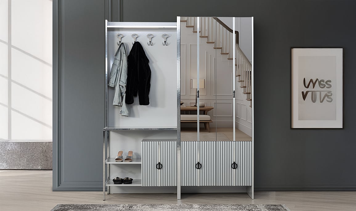 Medusa Home Mobilya - Orkide Silver Portmanto