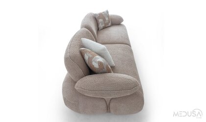 Medusa Home Mobilya - Orlando Kahve Üçlü Koltuk