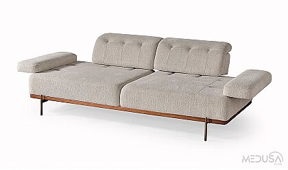 Medusa Home Mobilya - Oslin Beyaz Üçlü Koltuk