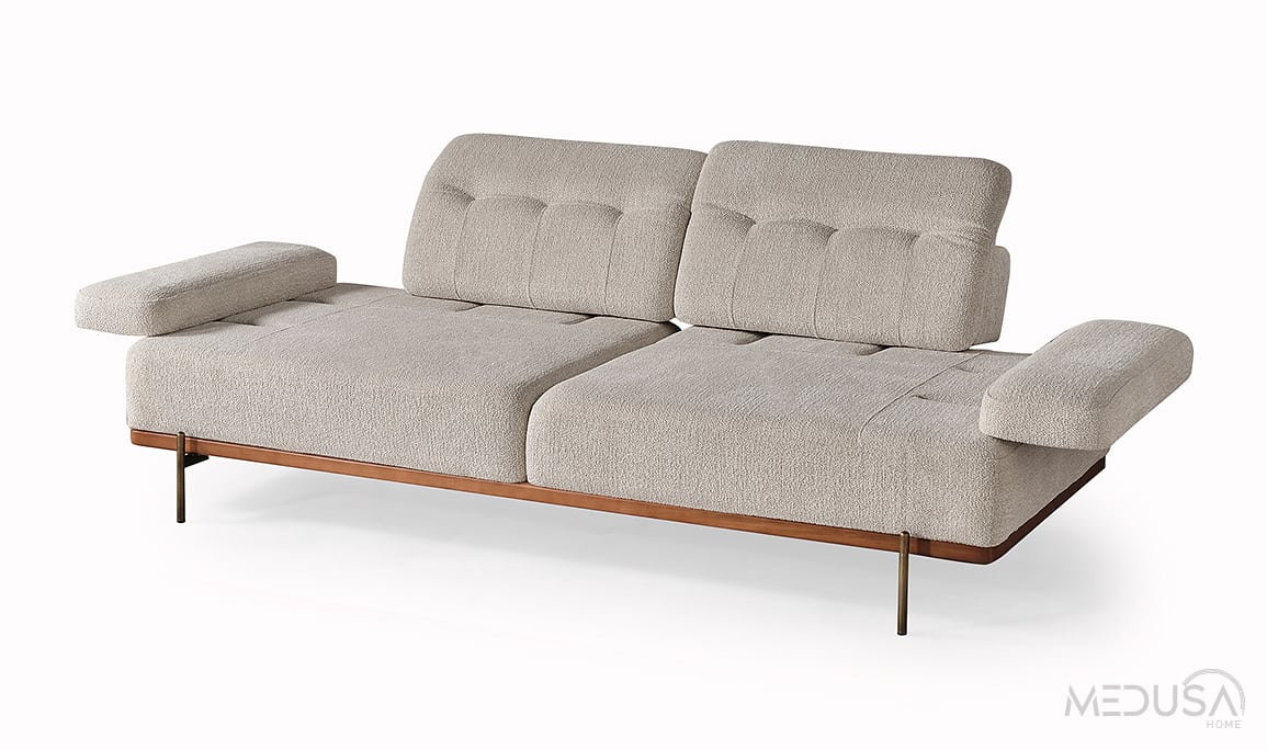 Medusa Home Mobilya - Oslin Beyaz Üçlü Koltuk