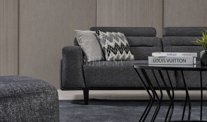 Medusa Home Mobilya - Oslo New Üçlü Koltuk Antrasit