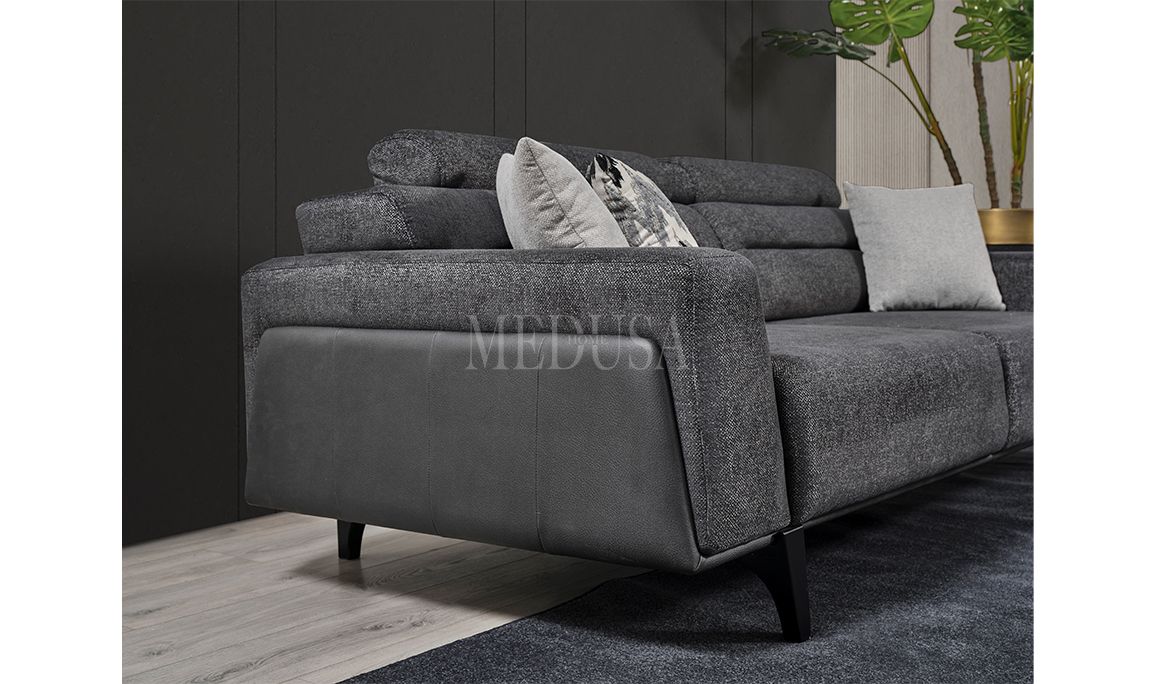 Medusa Home Mobilya - Oslo New Üçlü Koltuk Antrasit