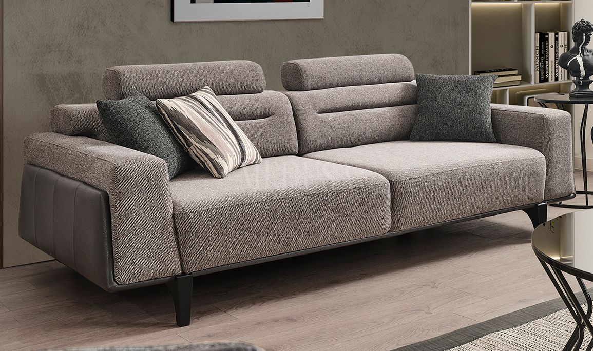 Medusa Home Mobilya - Oslo Üçlü Koltuk Gri
