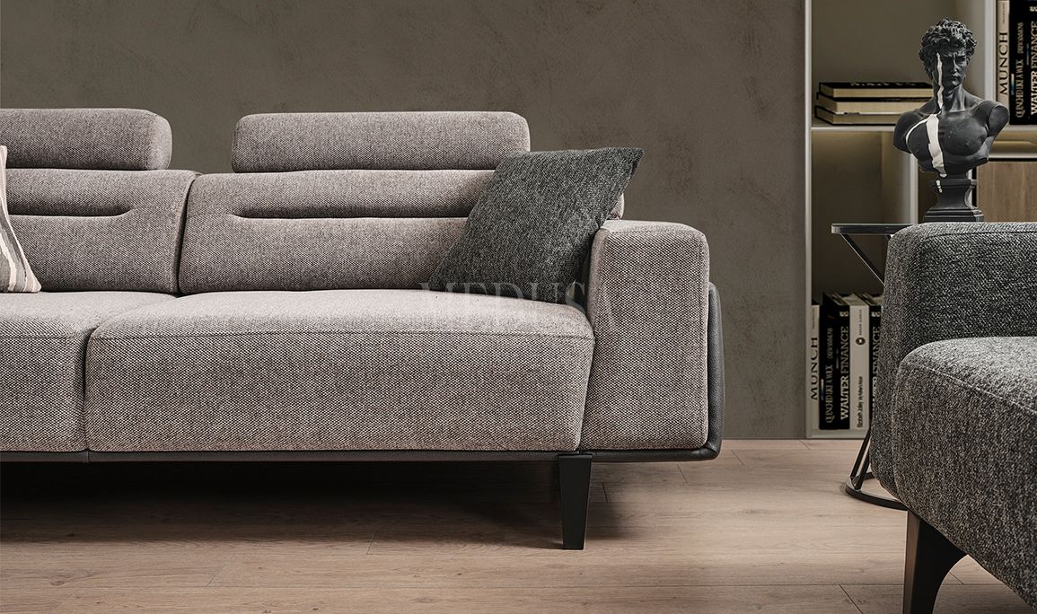 Medusa Home Mobilya - Oslo Üçlü Koltuk Gri
