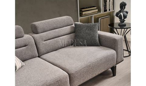 Medusa Home Mobilya - Oslo Üçlü Koltuk Gri