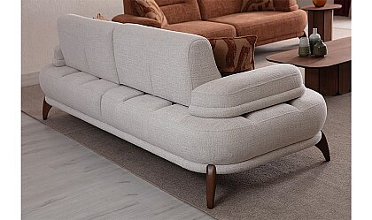 Medusa Home Mobilya - Osso Beyaz Üçlü Koltuk