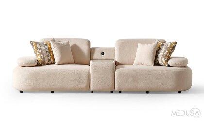 Medusa Home Mobilya - Öykü Sehpalı Üçlü Koltuk