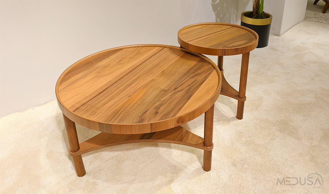 Medusa Home Mobilya - Pablo Ceviz Sehpa Seti