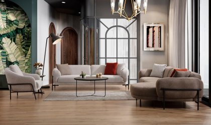 Medusa Home - Palermo Koltuk Takımı L+3+1 Kahve Medusa Home - Palermo Koltuk Takımı L+3+1 Kahve