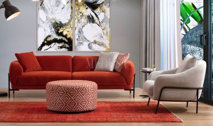 Medusa Home Mobilya - Palermo Koltuk Takımı L+3+1 Kremit