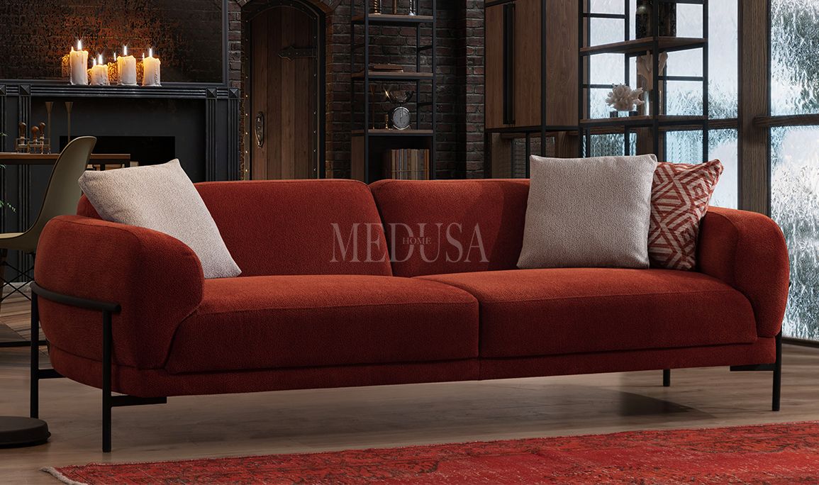 Medusa Home Mobilya - Palermo Üçlü Koltuk Kremit