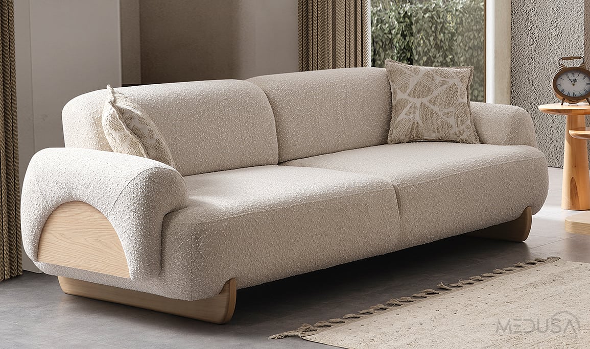 Medusa Home Mobilya - Panama Meşe Üçlü Koltuk