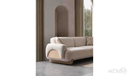 Medusa Home Mobilya - Panama Meşe Üçlü Koltuk