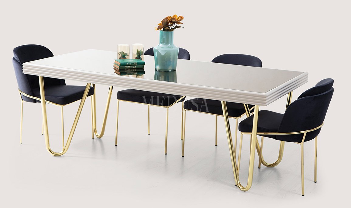 Medusa Home Mobilya - Pandora Beyaz Yemek Masası