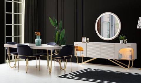 Medusa Home - Pandora Beyaz Yemek Odası Medusa Home - Pandora Beyaz Yemek Odası