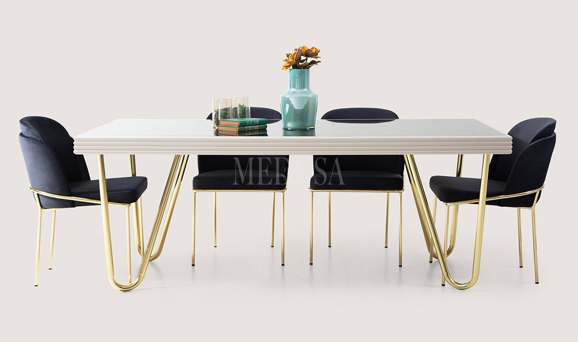 Medusa Home Mobilya - Pandora Beyaz Yemek Odası