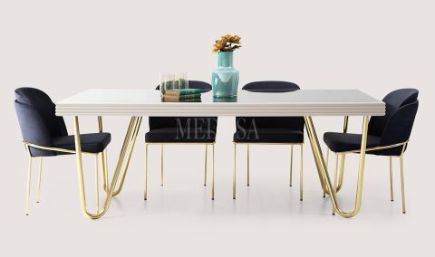 Medusa Home Mobilya - Pandora Beyaz Yemek Odası