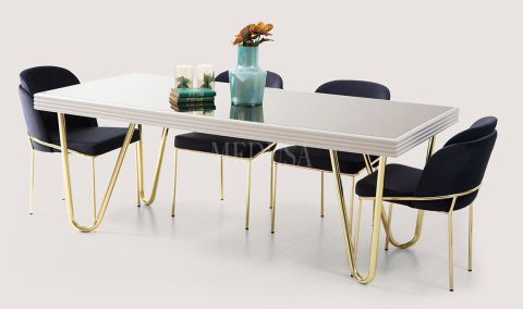 Medusa Home Mobilya - Pandora Beyaz Yemek Odası
