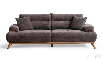 Medusa Home Mobilya - Paris Brown Üçlü Koltuk