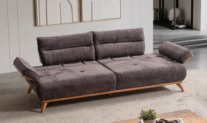 Medusa Home Mobilya - Paris Brown Üçlü Koltuk