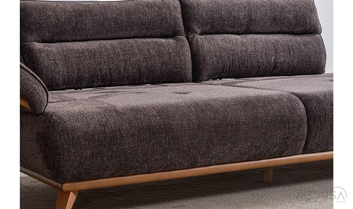 Medusa Home Mobilya - Paris Brown Üçlü Koltuk