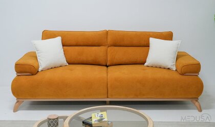 Medusa Home - Paris Hardal Üçlü Koltuk Medusa Home - Paris Hardal Üçlü Koltuk
