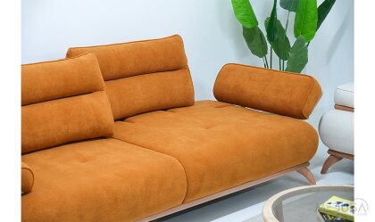 Medusa Home Mobilya - Paris Hardal Üçlü Koltuk