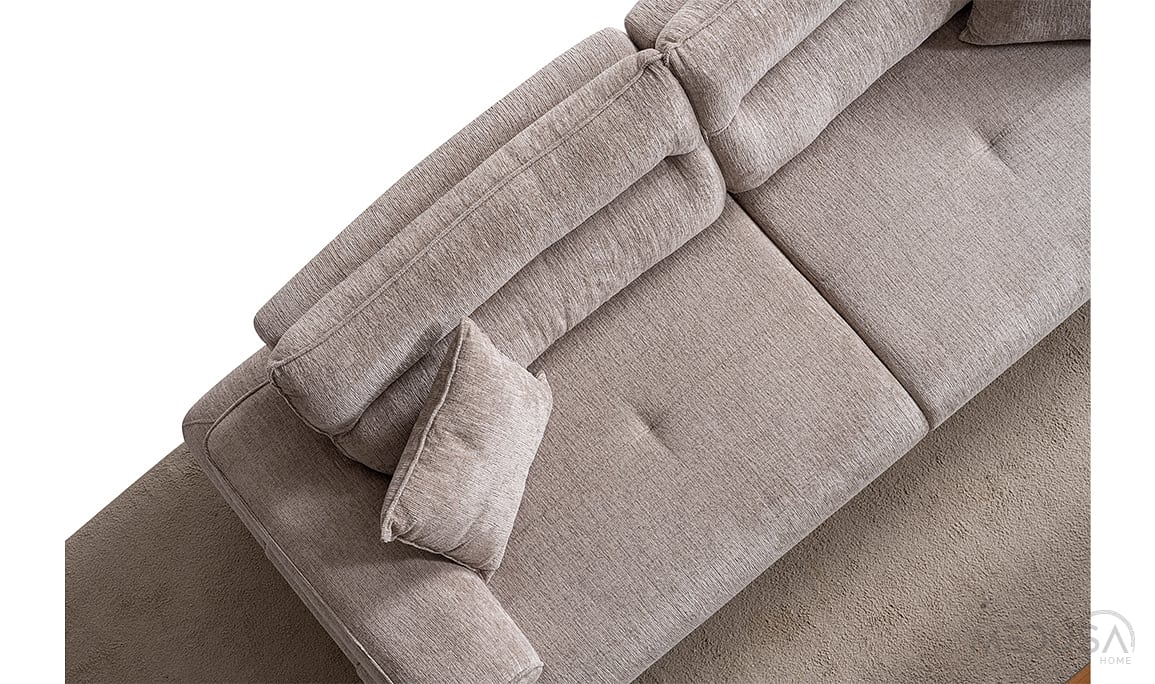 Medusa Home Mobilya - Paris Krem Üçlü Koltuk