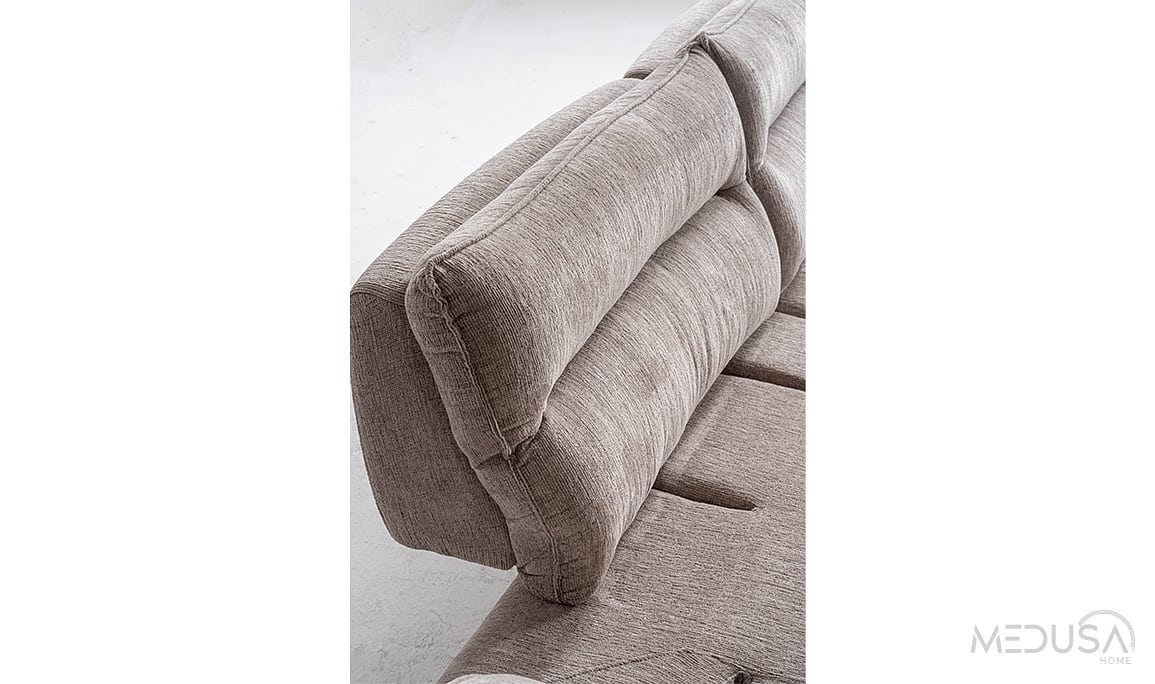 Medusa Home Mobilya - Paris Krem Üçlü Koltuk