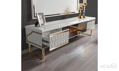 Medusa Home Mobilya - Paris Luxury Şömineli Tv Ünitesi
