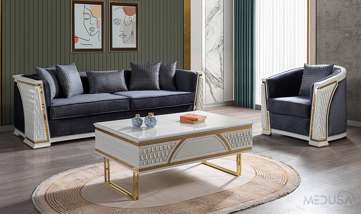 Medusa Home Mobilya - Paris Luxury Üçlü Koltuk