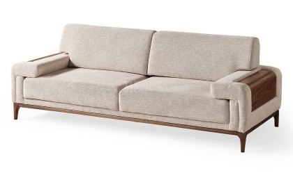 Medusa Home Mobilya - Paul Beyaz Üçlü Koltuk