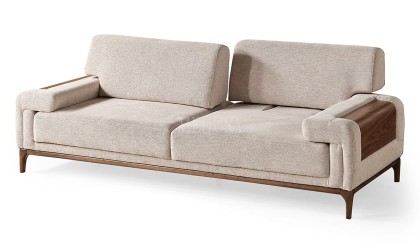 Medusa Home Mobilya - Paul Beyaz Üçlü Koltuk