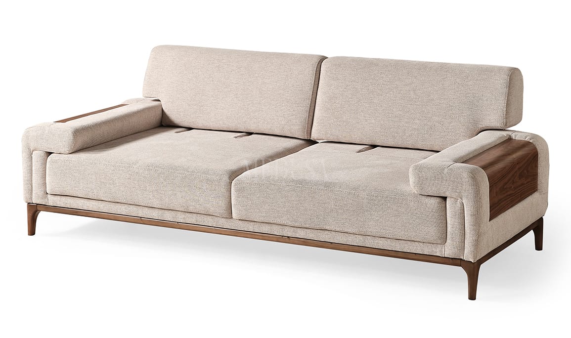 Medusa Home Mobilya - Paul Beyaz Üçlü Koltuk