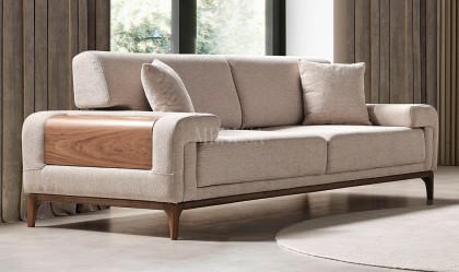 Medusa Home Mobilya - Paul Beyaz Üçlü Koltuk