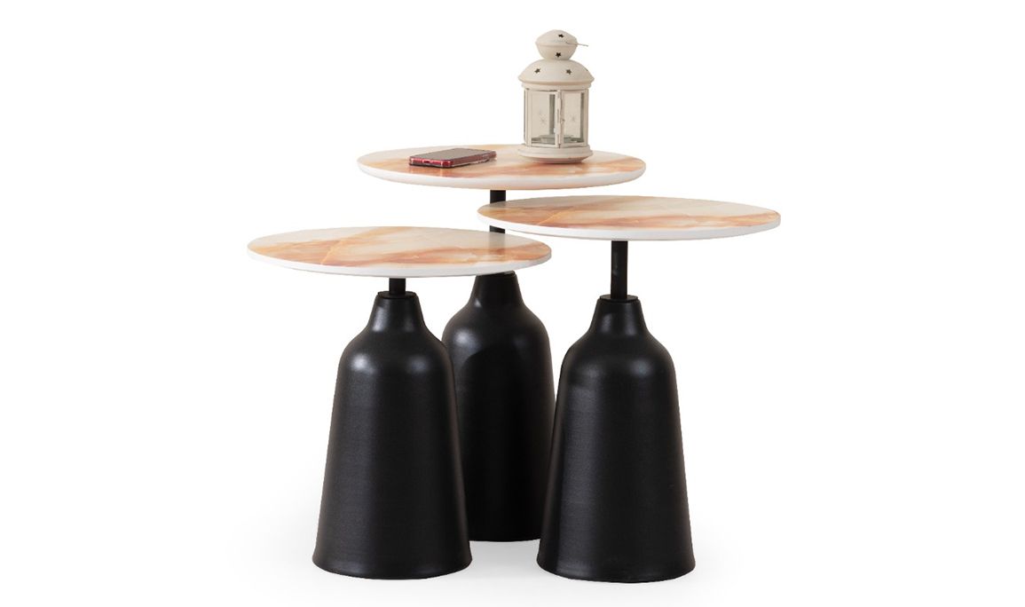 Medusa Home Mobilya - Peachh Black Zigon Sehpa