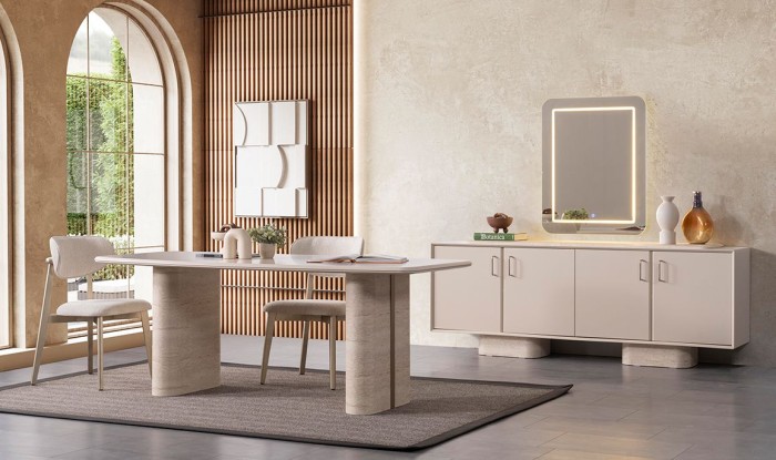 Medusa Home Mobilya - Perla Yemek Odası - Beyaz Yemek Odaları