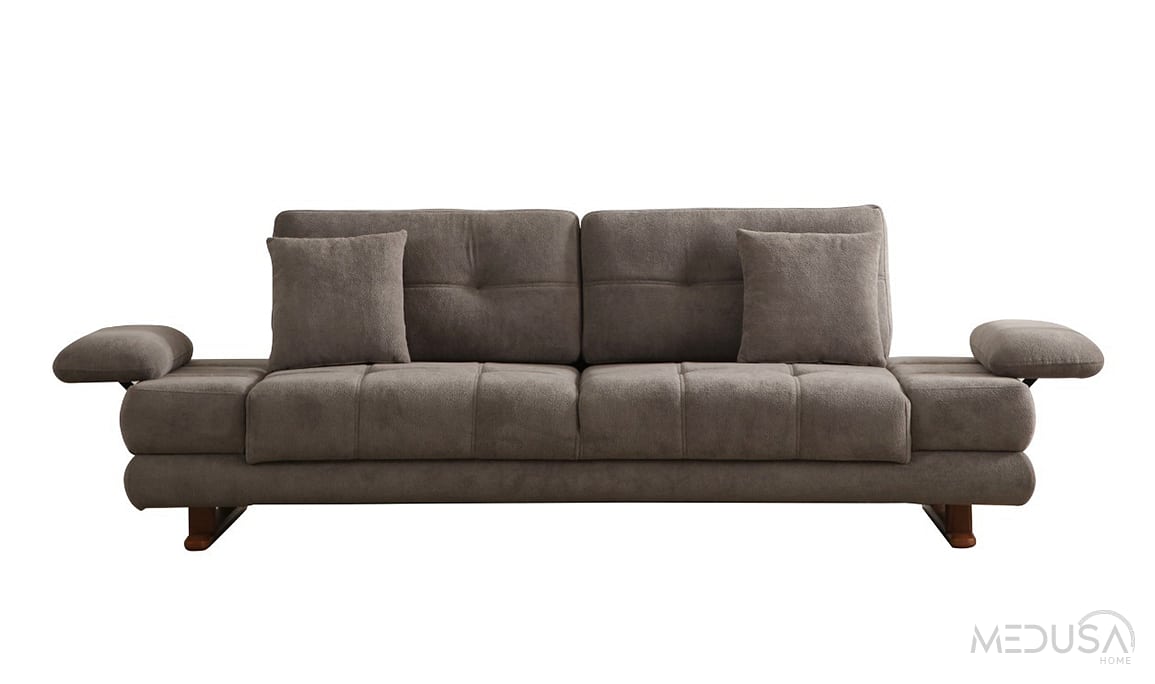 Medusa Home Mobilya - Perra Sandıklı Antrasit Üçlü Koltuk