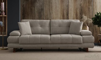 Medusa Home - Perra Sandıklı Gri Üçlü Koltuk Medusa Home - Perra Sandıklı Gri Üçlü Koltuk