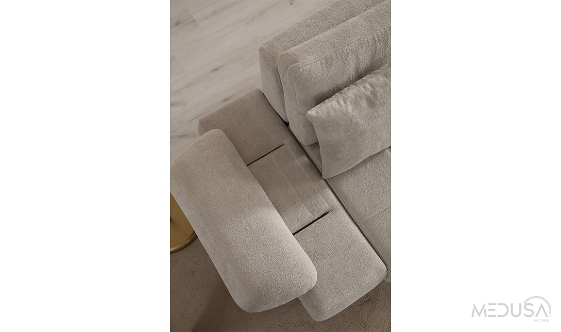 Medusa Home Mobilya - Perra Sandıklı Gri Üçlü Koltuk